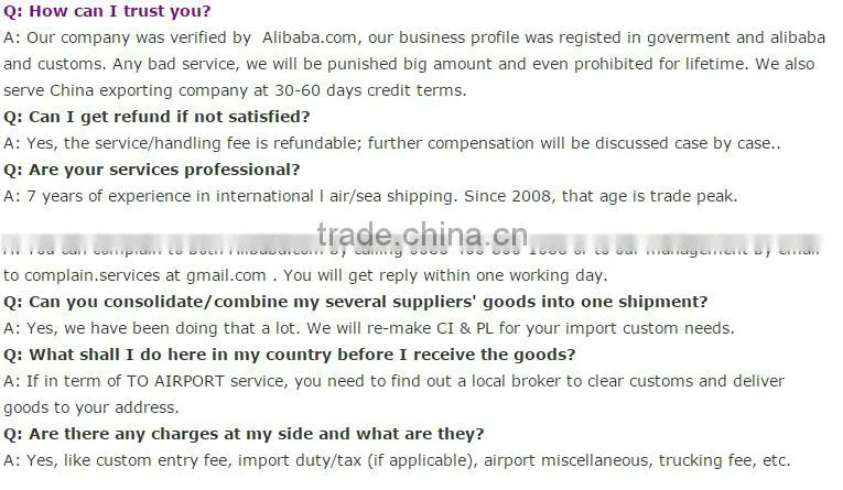 Shenzhen international door to door cheap air freight service to Ireland , best service in China