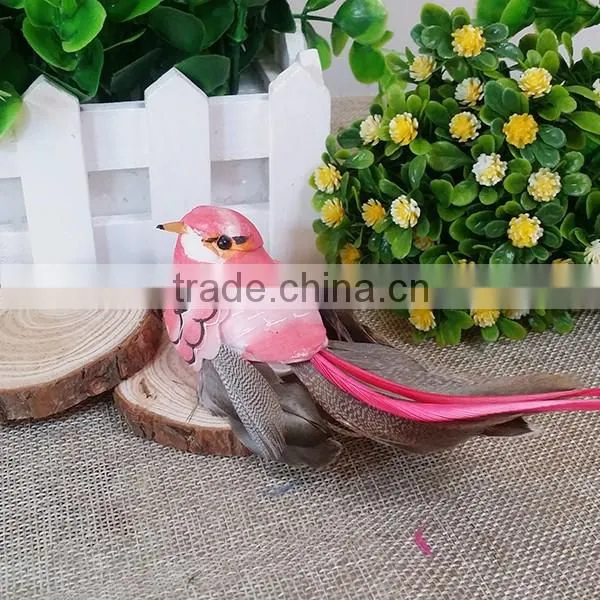 Christmas home ornaments artificial feather and foam birds