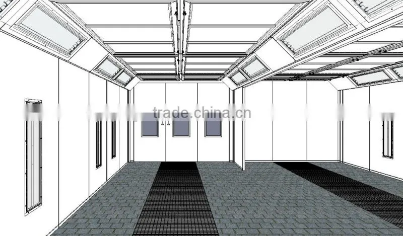 JF 2 in 1 spray booth painting line big air volume 8 meter for car repair shop
