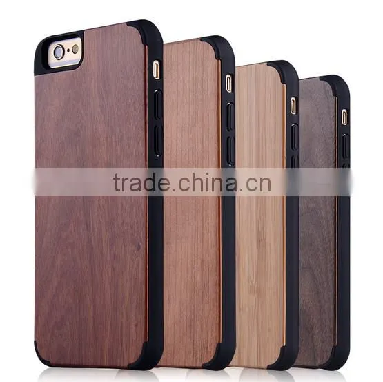 Wood bamboo +PC double sided case without battery for iphone 5 case.