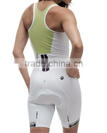 One-piece woman athletic suit cycling bibshorts & sleeveless top for Summer