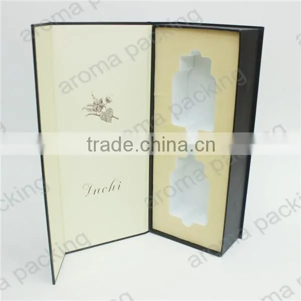 OEM custom design wine glass bottle gift box with magnet cardboard wine packing box