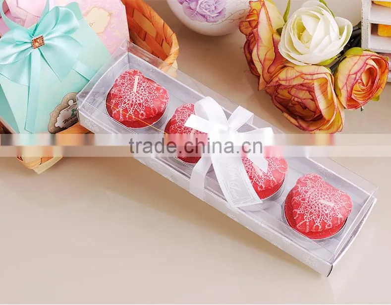 Wholesale Multi-color gift flameless scented heart shape wedding tealight candle