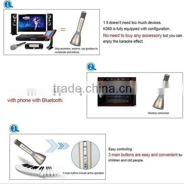 2016 new speaker KTV karaoke microphone player for samsung bluetooth microphone