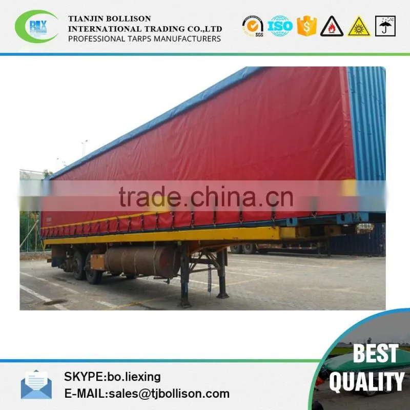 Waterproof and High Tear Strength PVC Tarpaulin Printed Truck Side Curtain Cover Fabric
