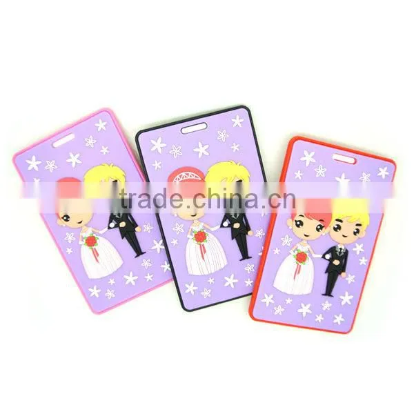 custom promotion soft pvc round shape luggage tag