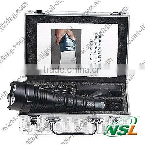 Aluminium 24W HID Xenon Torch Flashlight Hunting light With Rechargeable 2200mah battery For outdoor camping fishing