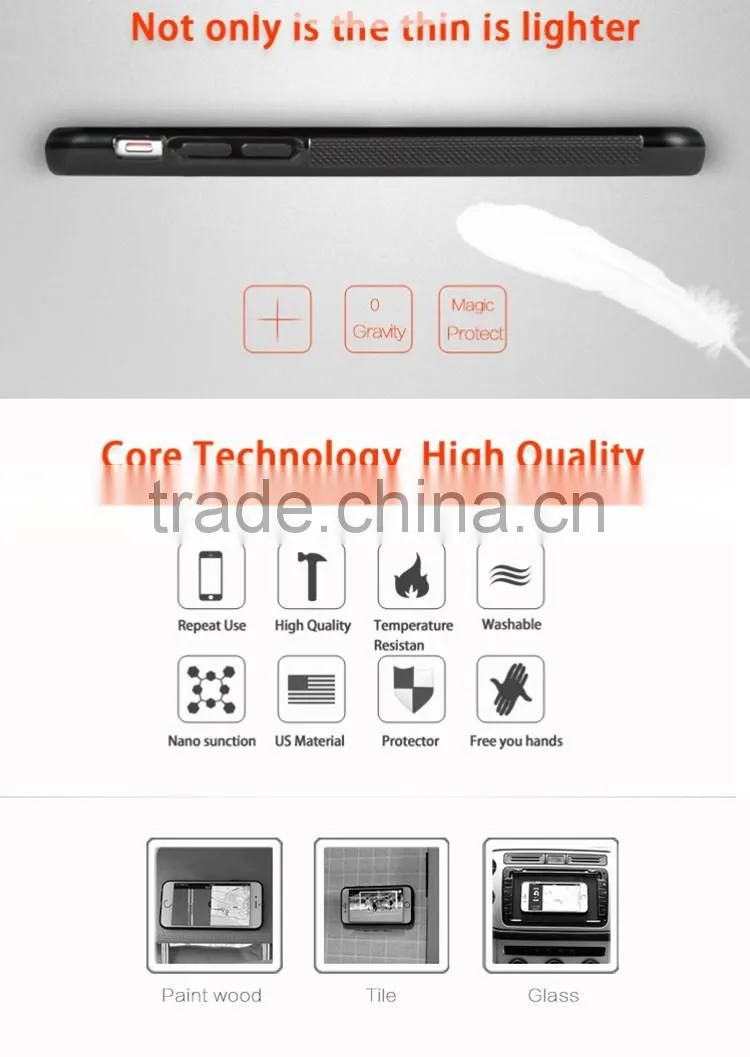 2016 Coming Selfie Stick Anti Gravity Phone Case Nano Magical Mobile Phone Cover For IPhone 5 6 6S Plus Samsung