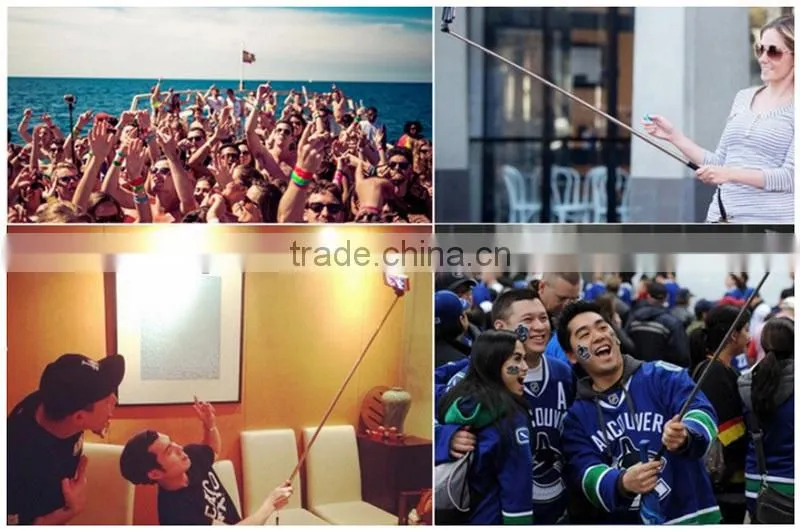 Most popular extendable cartoon selfie stick Wired monopod selfie stick for Smart phones and digital cameras