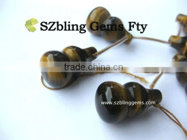 Hot seller loose gemstone,tiger eye gourd shaped beads