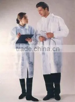 white non-woven disposable lab coat