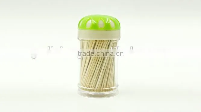 bamboo toothpick with blue cover canister