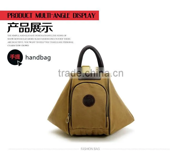 Novel Canvas Shoulder Bag Fashion Handbag Convert To A Backpack From A Shoulder Bag Pattern Shoulder Bag