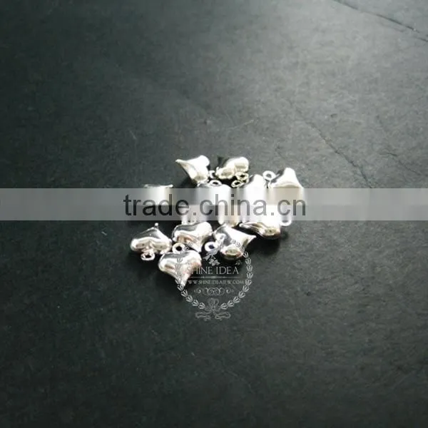 8*10mm rhodium plated brass heart shape pendant charm DIY jewelry 1820275
