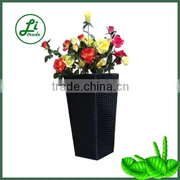 Plastic rattan handmade vertical garden planter