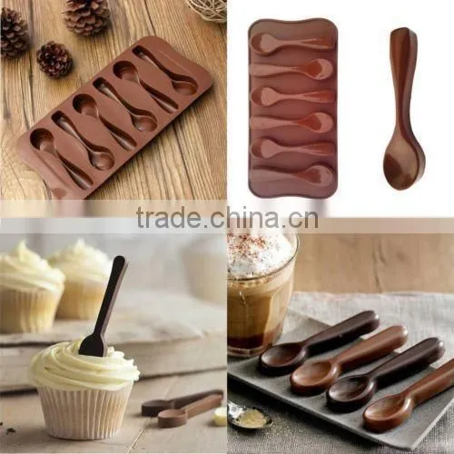 3D Silicone Baking Mould Spoon Chocolate Biscuit Candy Jelly Decorating Mold