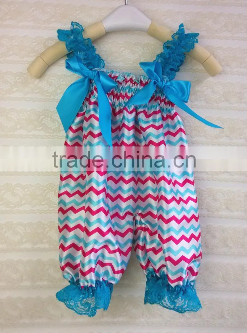 New Baby Girls Rompers New Chevron Satin Adorable Bubble Romper Baby Knickers Turquoise Pink Chevron Satin Petti Bubble Knickers