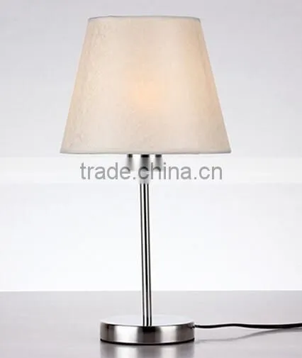 Metal Body in chrome Finished With Fabric Lampshade Bedroom Study Room Table Lamp