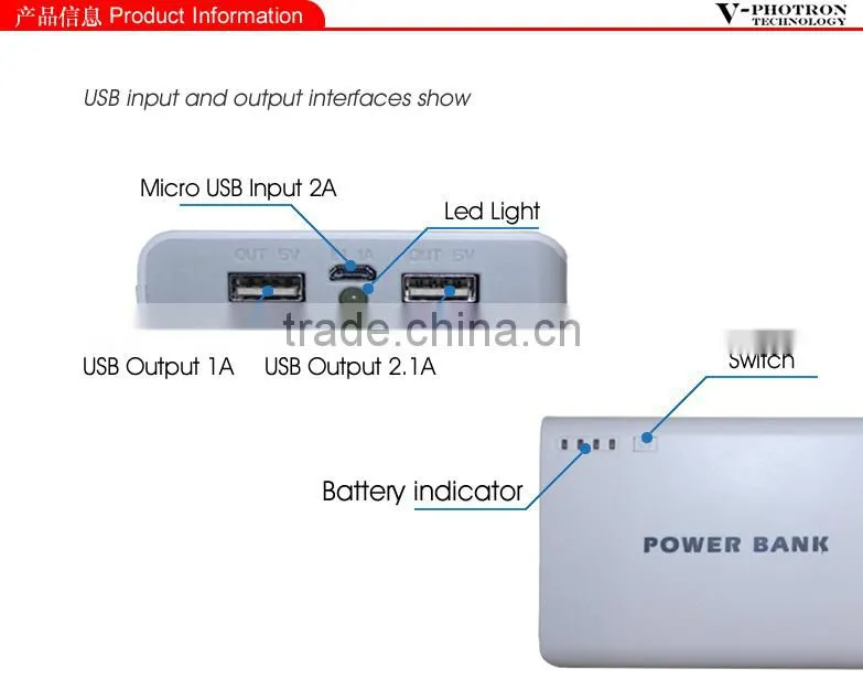 2014 New products high quality power bank 10400mah for all mobile phone