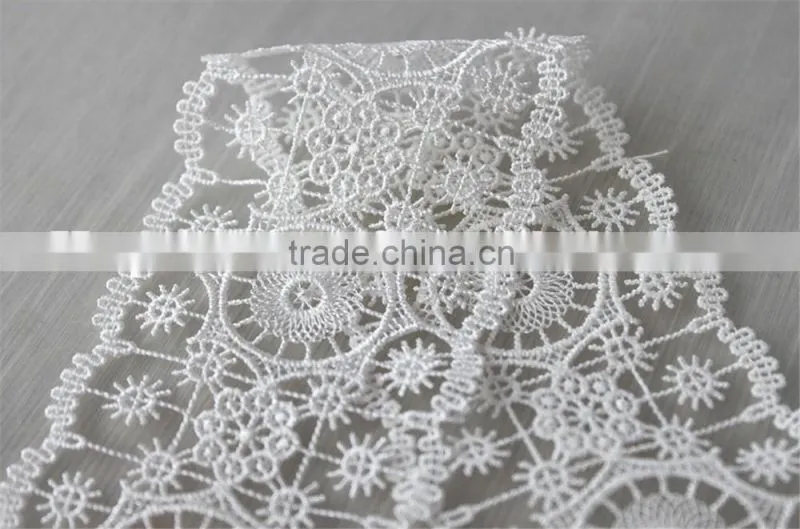 high quality 100% polyester circles embroidery designs flower lace