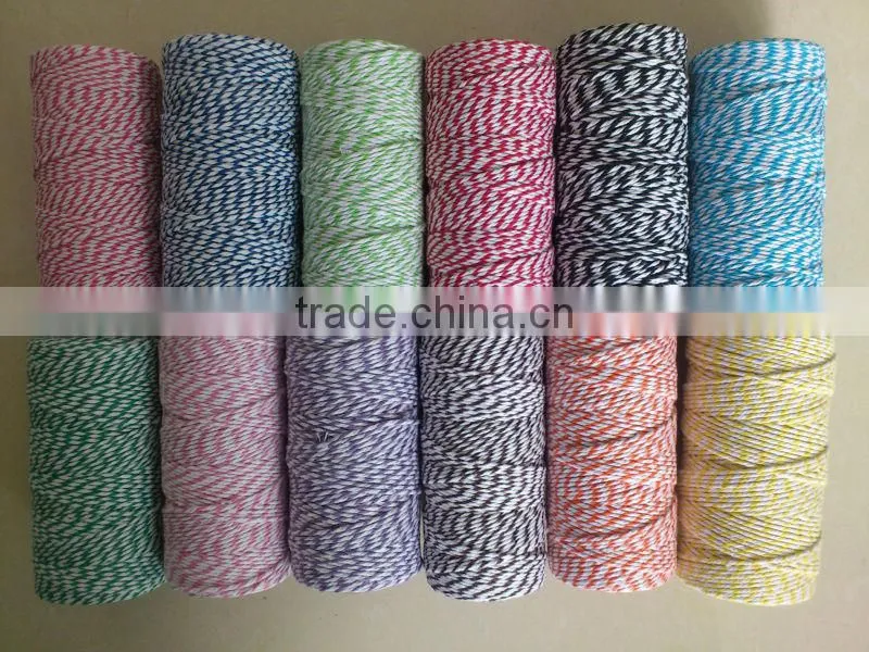 100% cotton dyed colour packing gift twine for Christmas day