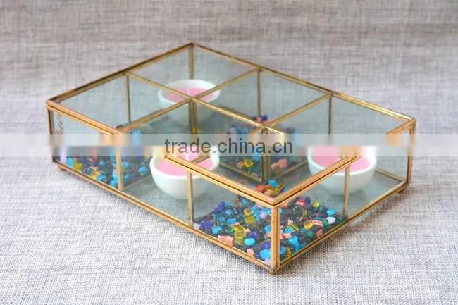 Rectangular clear glass storage box keepsake immortal flowers glass flower boxes