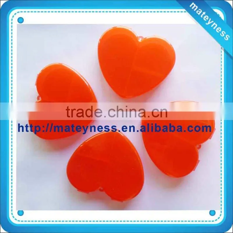 Heart Shape 3 Compartments Pill Case