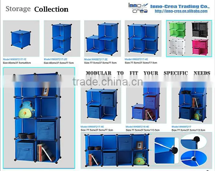 DIY Plastic 3 Cubes Bookcase With Door