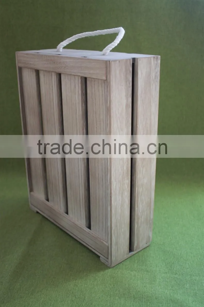 2016 Unfinished wooden wine box wine glass packing box wooden wine boxes for sale