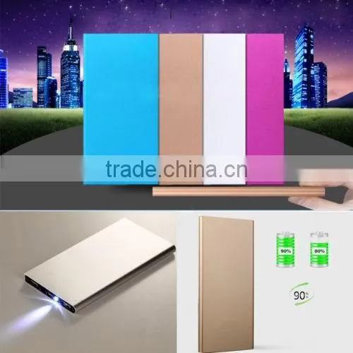 2016 custom logo metal mobile emergency battery power bank 10000mAh