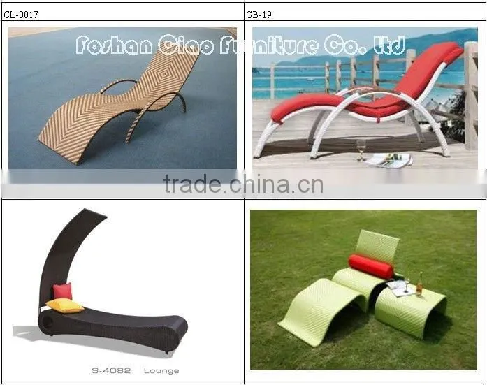 Guangdong rattan furniture factory/garden chaise lounger 2016