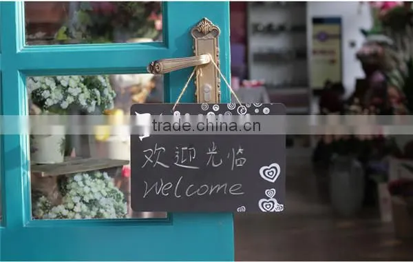 wholesale in stock Creative Hanging Mobile Double Side Wooden Blackboard Writing Board Coffee Shop Message Board 21 * 30 cm