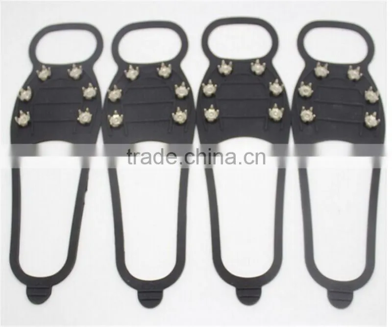 antifrozen and antiskid silicone rubber snow shoes with stainless spikes