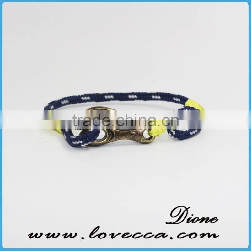 New Arrival Wholesale Multilayer Handmade Nautical Rope Hook Men Anchor Bracelet