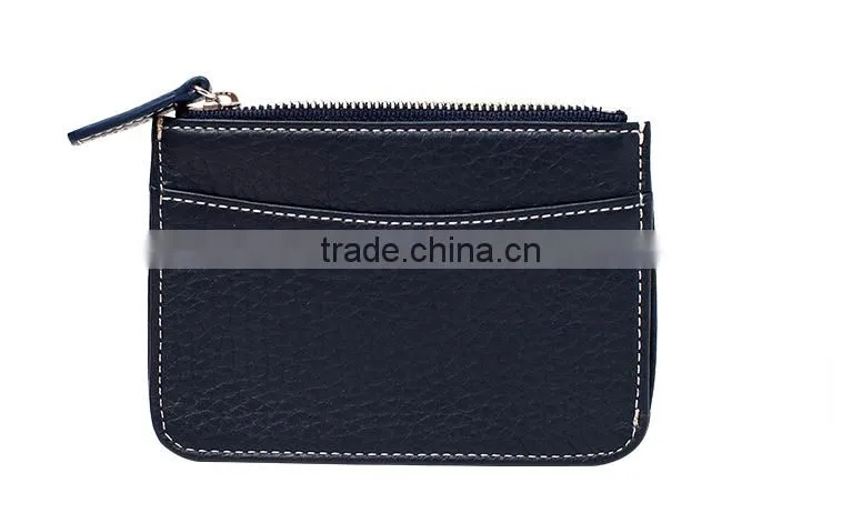 Manufacture zipper men's slim wallet ID credit card holder for man with wallet custom logo