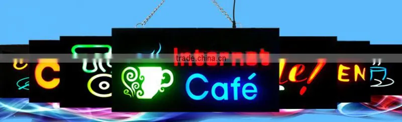 acrylic backlit led sign , 7 colors change flash light with remote control led open sign/ led resin sign.