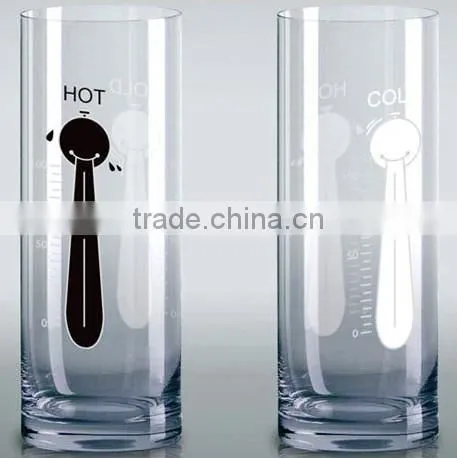 custom made tall color changing glass mug for drinking