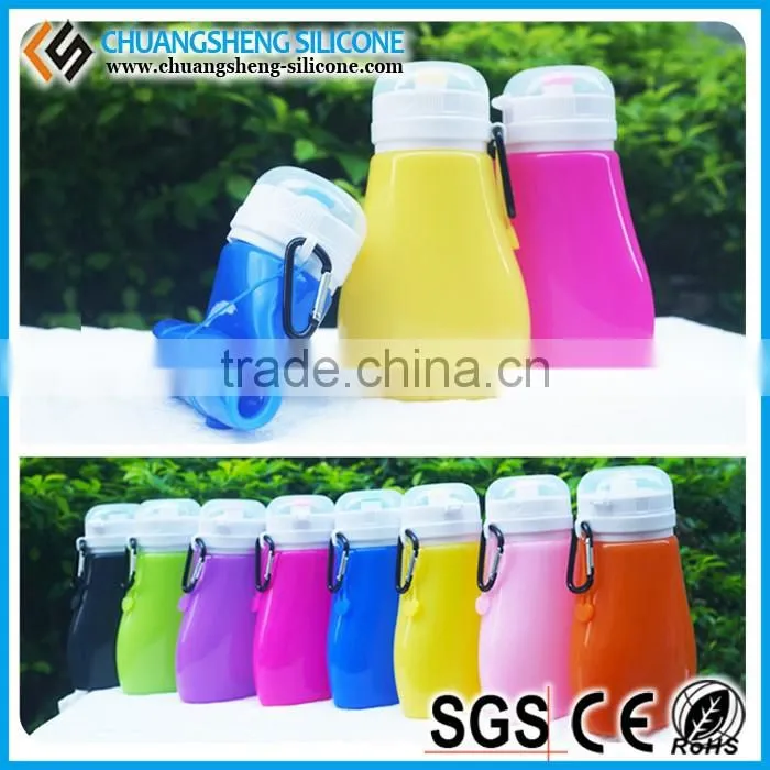 Sports required water bottle, silicone folding bottle, pocket bottle