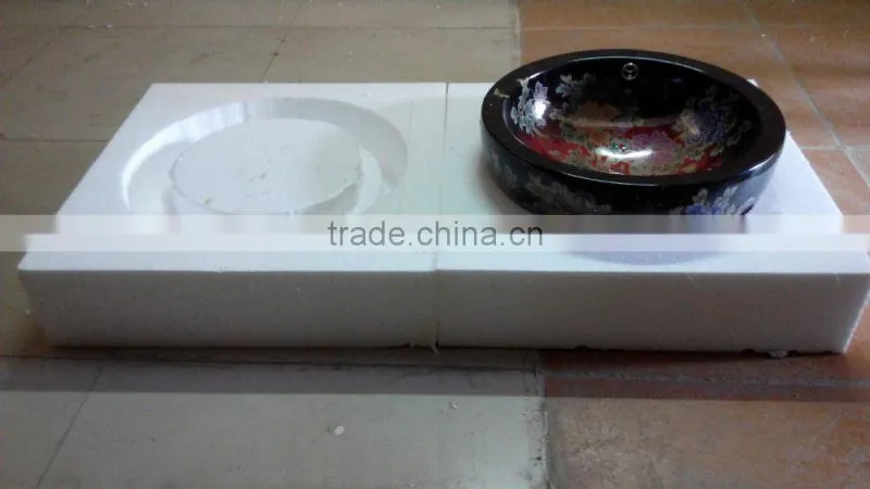 Luxury fancy style ceramic sink bathroom gold