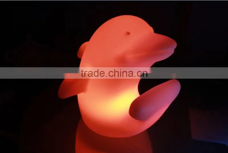 Popular rechargeable home decoration led dolphin light with 16 rgb