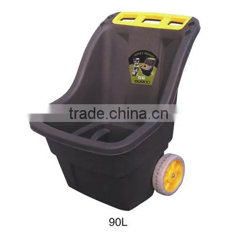NEW HDPE 18L 48L 90L plastic garden cart with wheels
