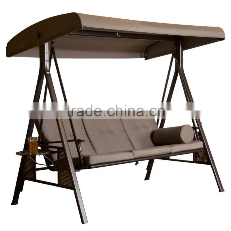 3 seat patio swing chair metal swing chair with steel frame for hot sale