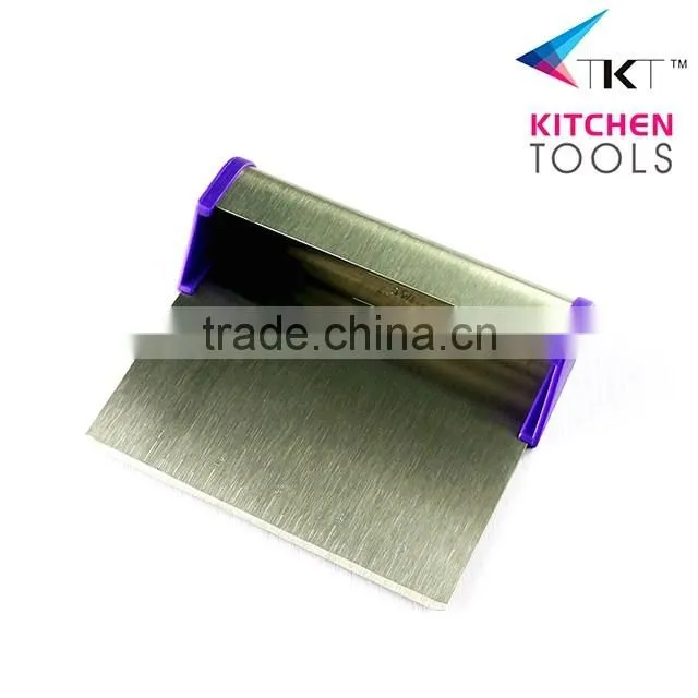 High Quality Stainless Steel Baking Scraper Meet FDA & LFGB Ruber Handle For Baking