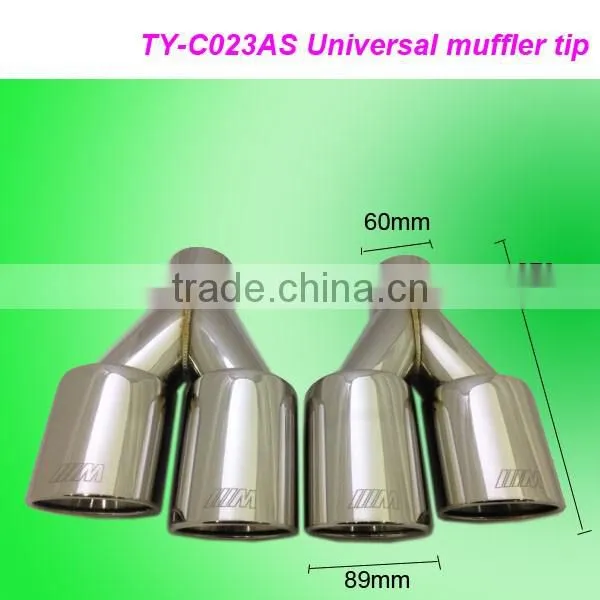 high quality auto part stainless steel 304 universal double exhaust tip