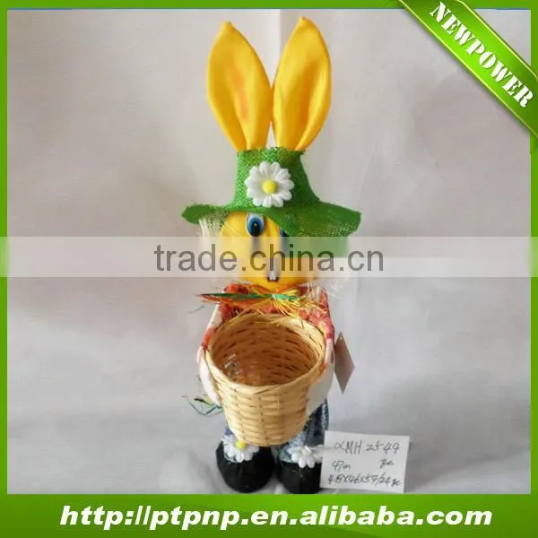 Harwest rabbit scarecrow with bamboo pot