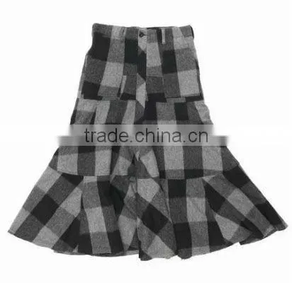 Factory Manutfacturer Fashion Girls Garment Girls Plaid A-line Flared Skirt