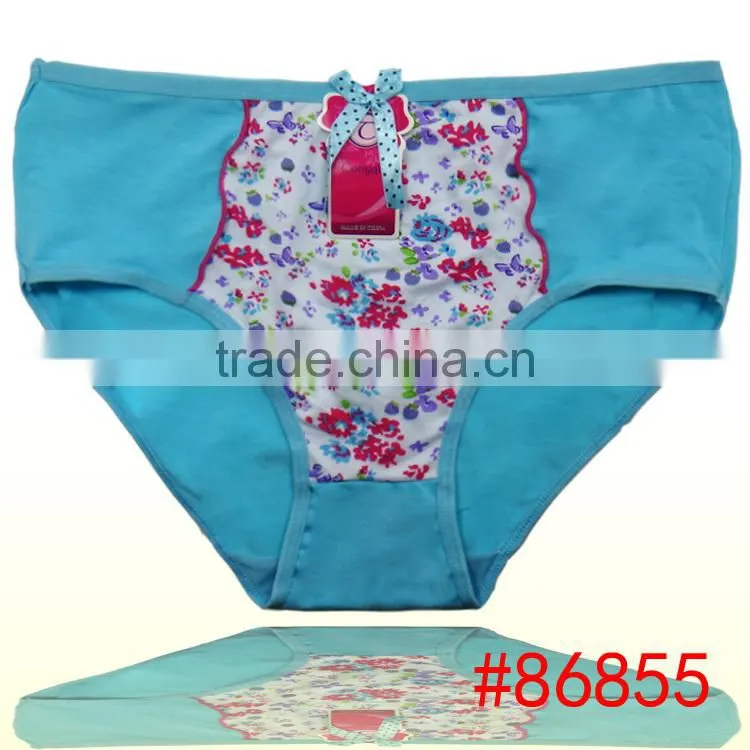 2015 New Design Hot Sale Sexy Lady Big Size Panty 100% polyester panties