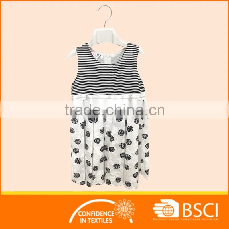 Stripe print summer sleeveless baby party dress