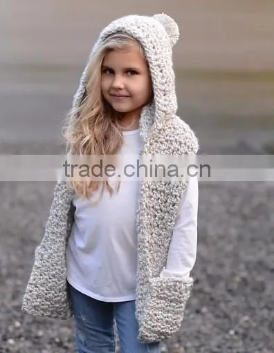 Wholesale Fashion Knit Scarf With Pockets Baby Scarf