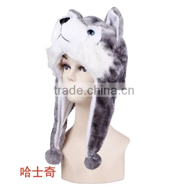 Cute plush animal hats with paws wool nepal animal hats